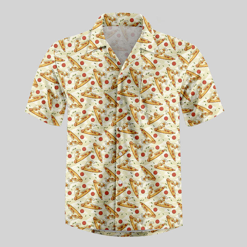Pizza Surfboard Button Up Pocket Shirt