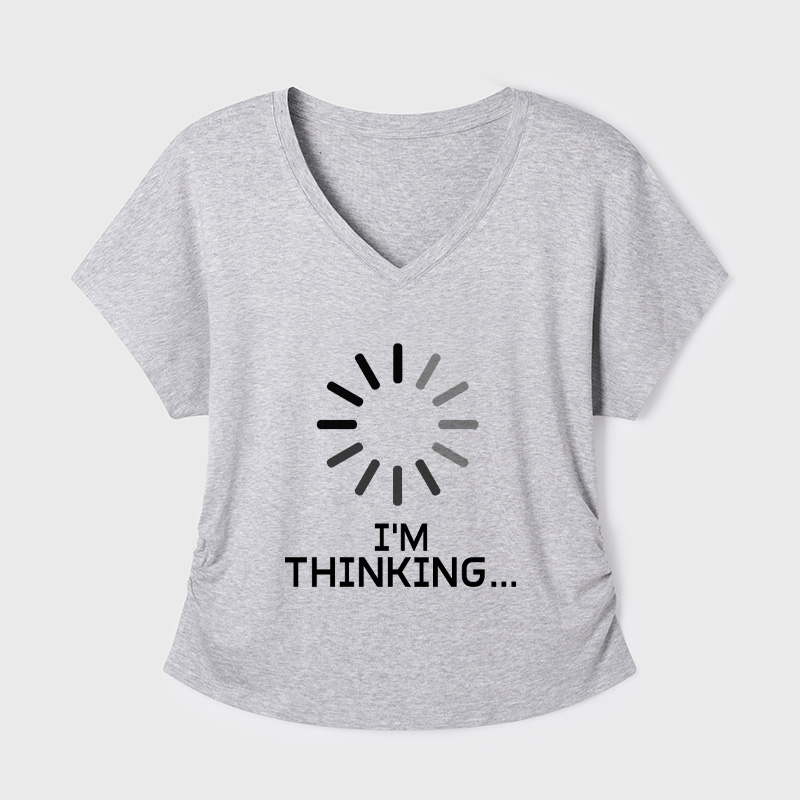 I'm Thinking Loading Geek Dolman Sleeve V-Neck Shirt