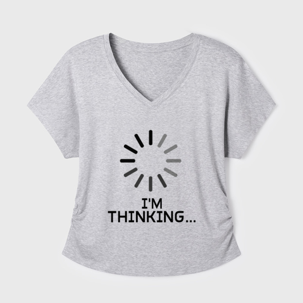 I'm Thinking Loading Geek Dolman Sleeve V-Neck Shirt