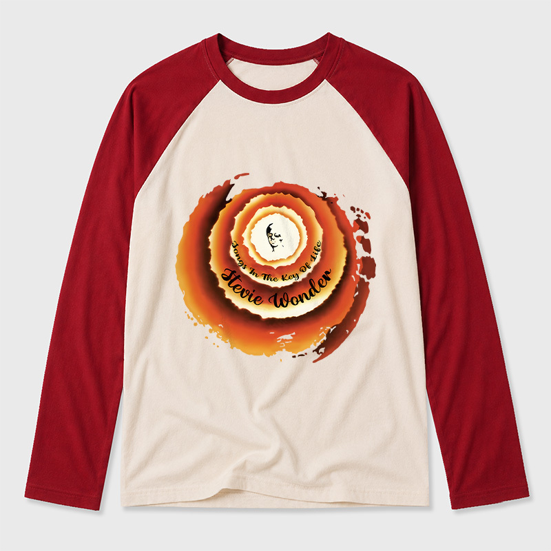 Stevie Wonder Songs In The Key Of Life Geek Retro Raglan Long-Sleeve Tee