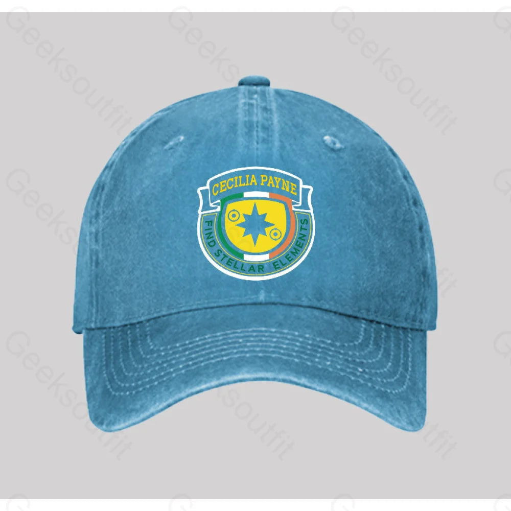 Cecilia Payne Washed Vintage Baseball Cap Blue
