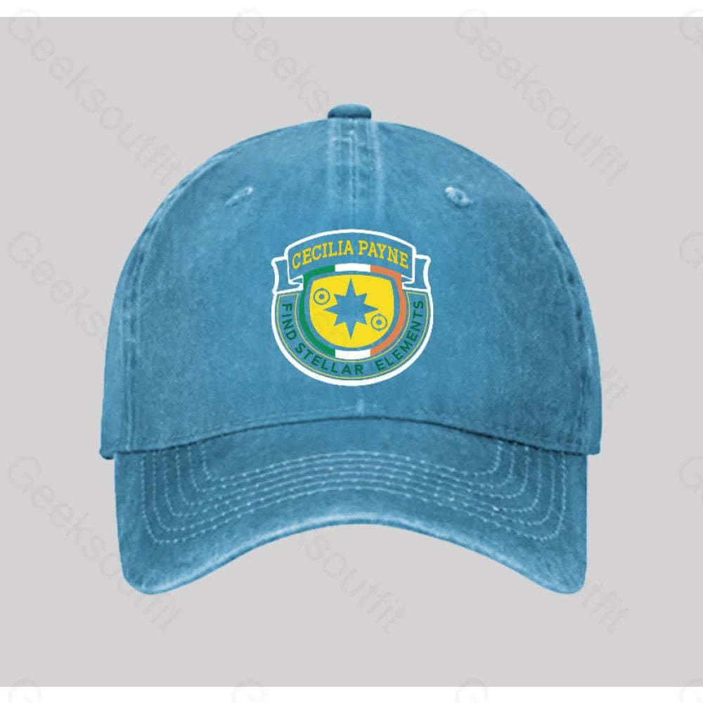 Cecilia Payne Washed Vintage Baseball Cap Blue