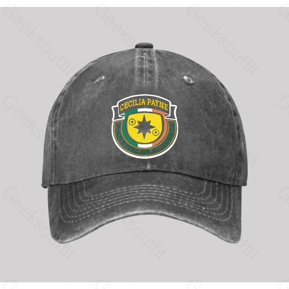 Cecilia Payne Washed Vintage Baseball Cap Grey