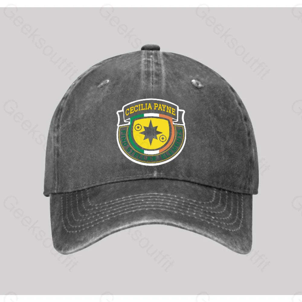 Cecilia Payne Washed Vintage Baseball Cap Grey
