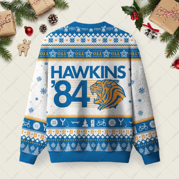 Hawkins 84 Ugly Christmas Fuzzy Fleece Sweatshirt