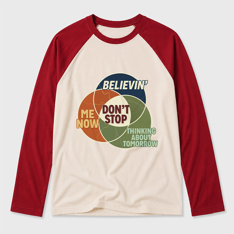 Dont Stop Diagram Geek Retro Raglan Long-Sleeve Tee