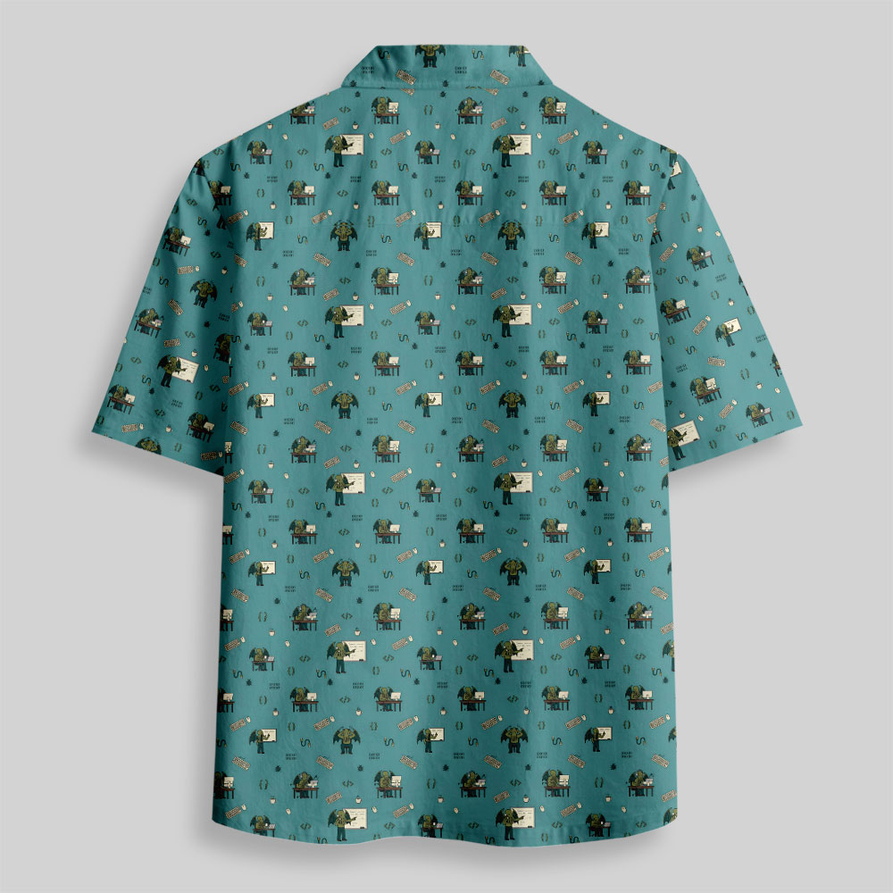 Office Cthulhu Button Up Pocket Shirt
