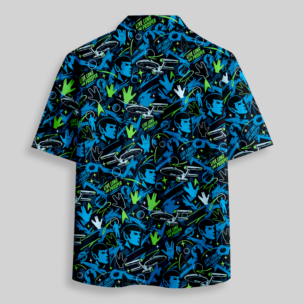 Galaxy Pop Art Sci-Fi Button Up Pocket Shirt