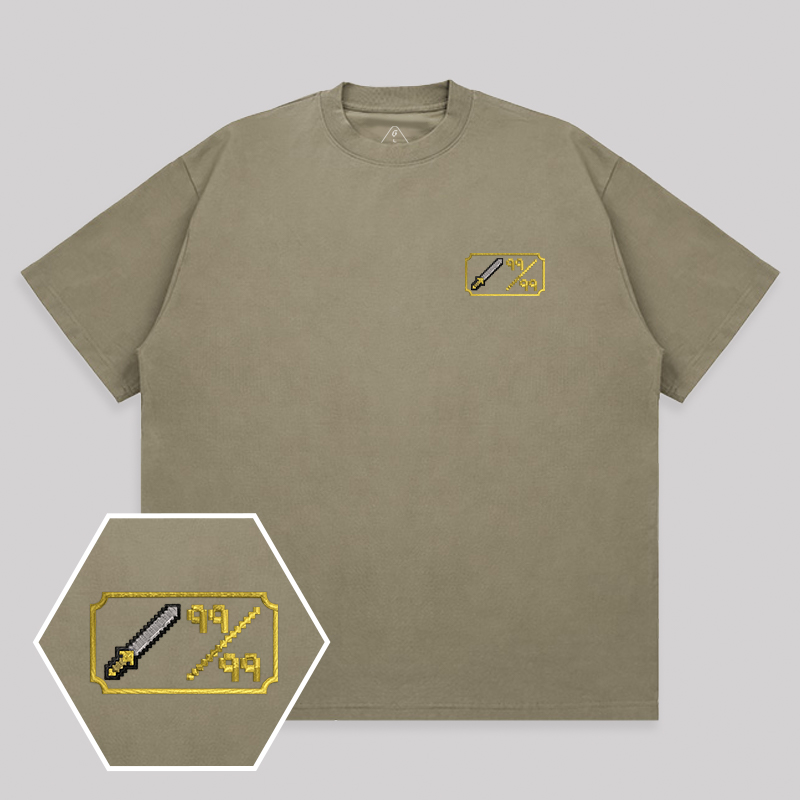 Personalized Pixel Skill 3 Geek Embroidered Unisex T-shirt