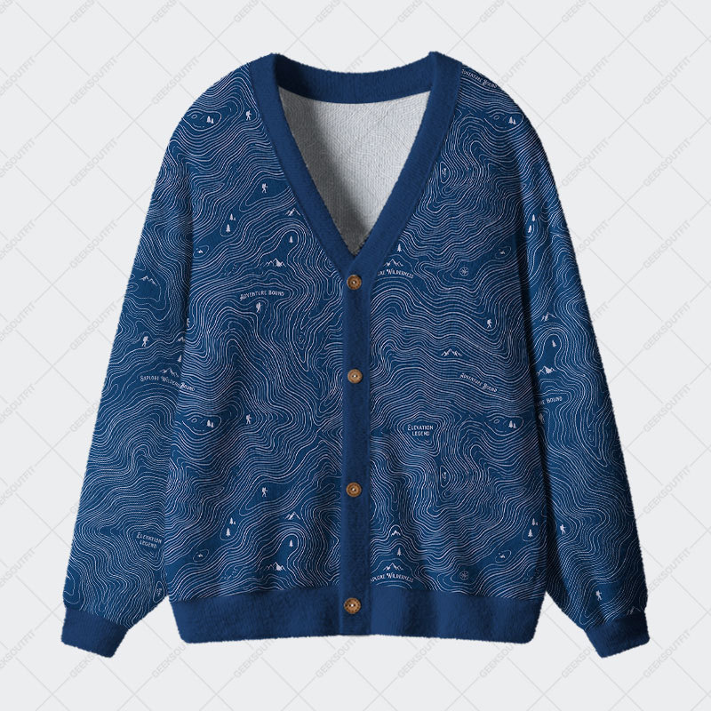 Geeksoutfit Blue Elevation Geek Ugly Cardigan Sweaters for Sale