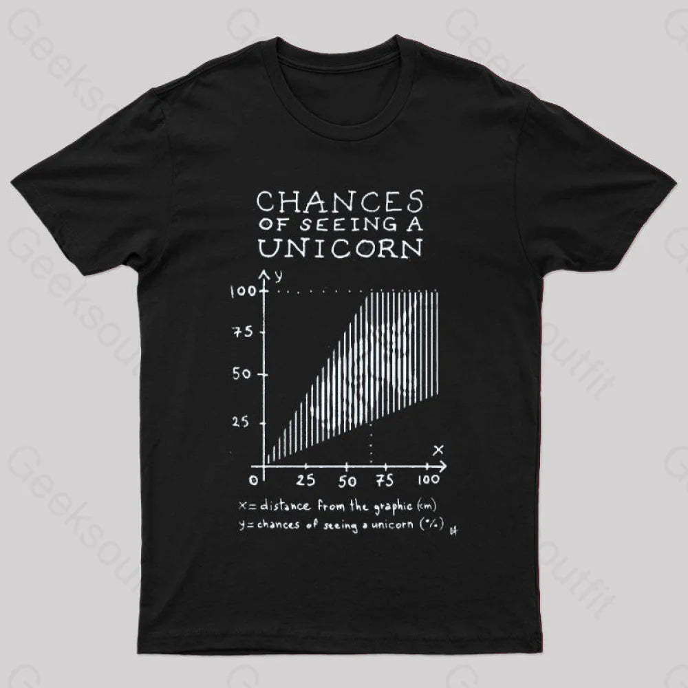 Chance 5 Of Seeing A Unicorn T-Shirt Black / S