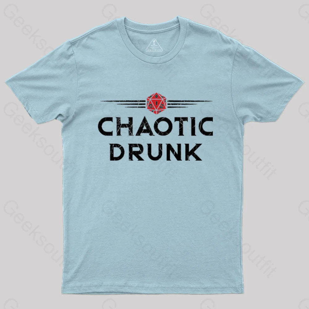 Chaotic Drunk T-Shirt Light Blue / S