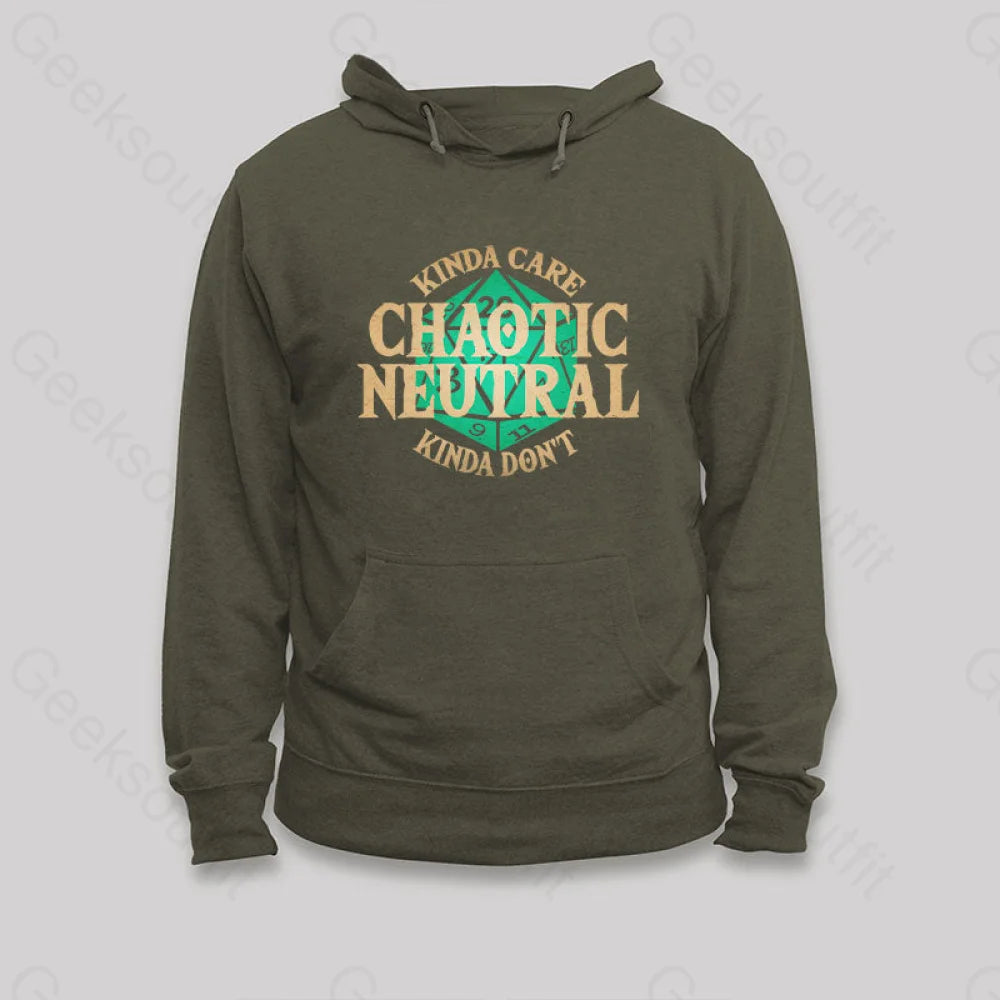 Chaotic Neutral Hoodie Army Green / S