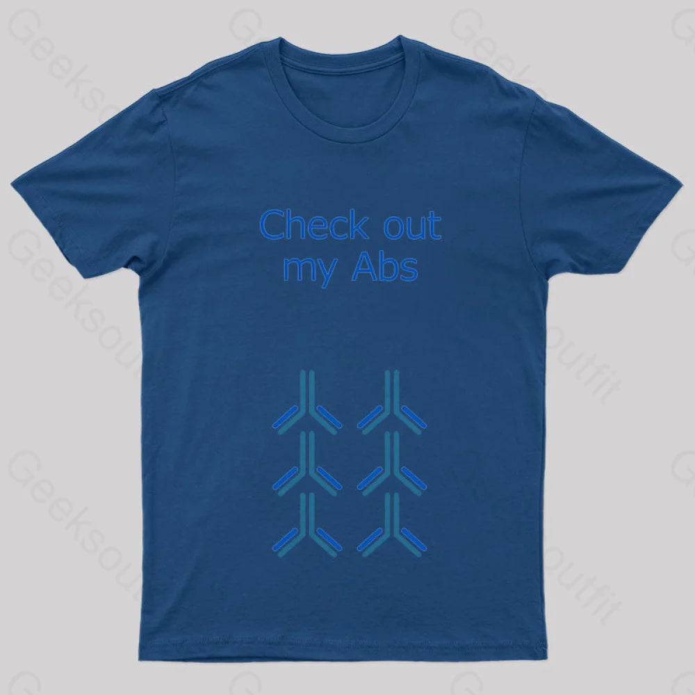 Check Out My Abs Geek T-Shirt Navy / S