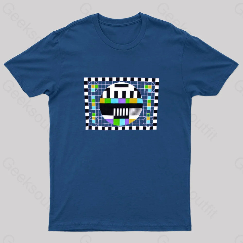 Checkered Test Pattern T-Shirt Navy / S