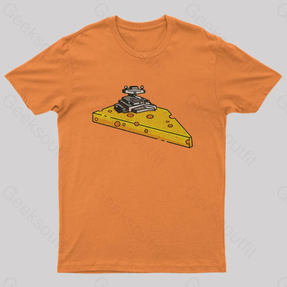 Cheese Symbiote Star Destroyer T-Shirt Orange / S