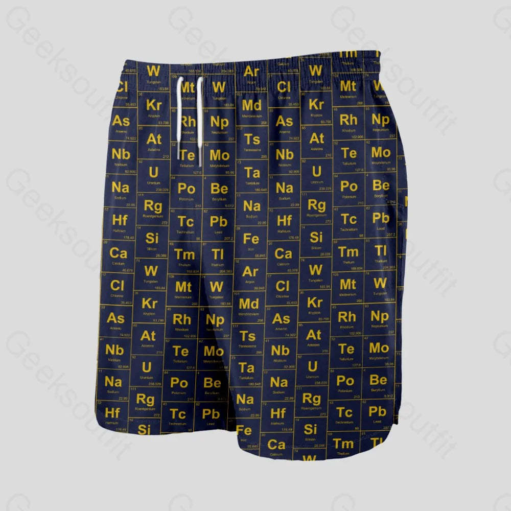 Chemical Elements Navy Geeky Drawstring Shorts - Geeksoutfit