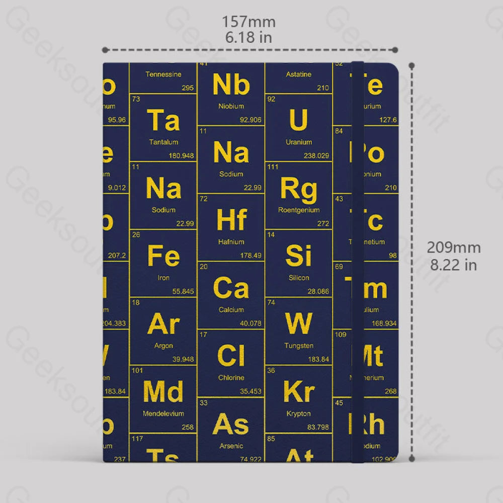 Chemical Elements Navy Notebook Lined