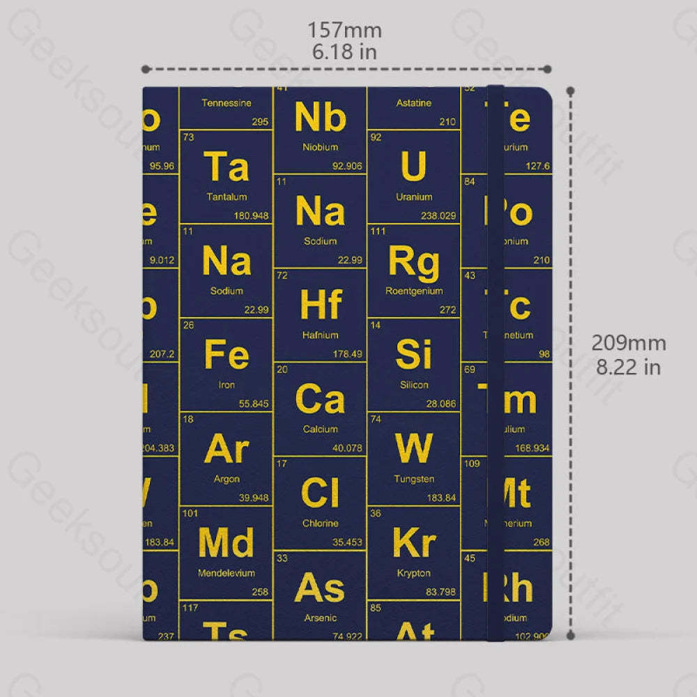 Chemical Elements Navy Notebook Lined