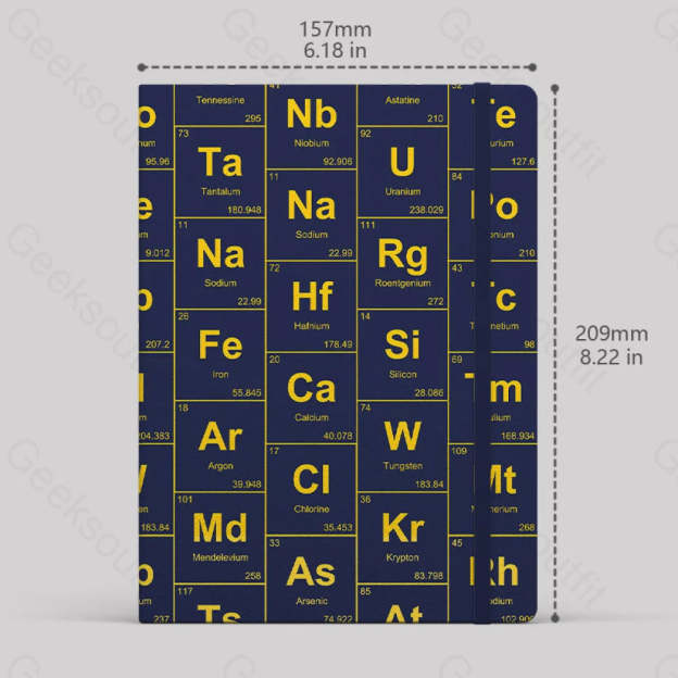 Chemical Elements Navy Notebook Lined