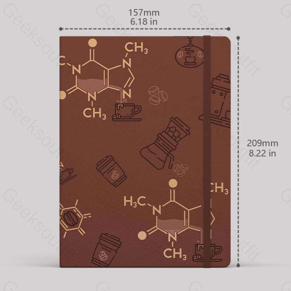 Chemical Formula Of Caffeine Notebook Lined