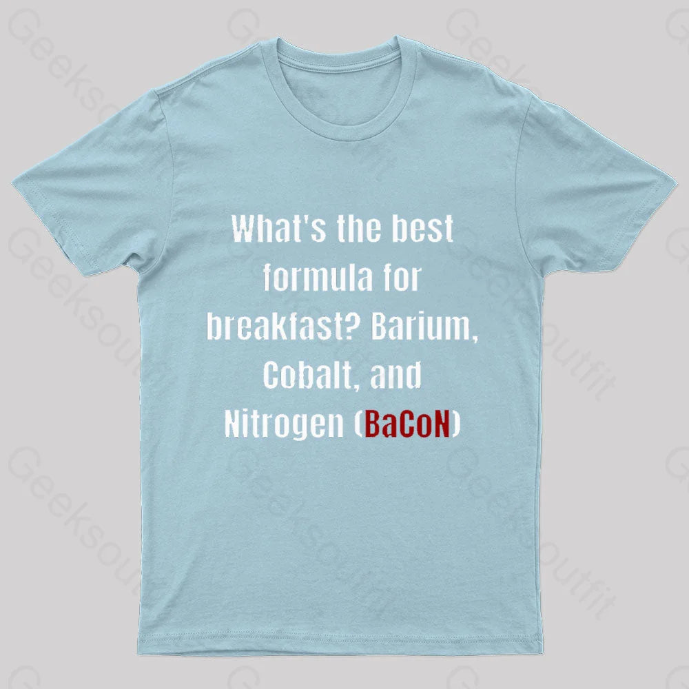 Chemistry Bacon Pun Nerd T-Shirt Light Blue / S
