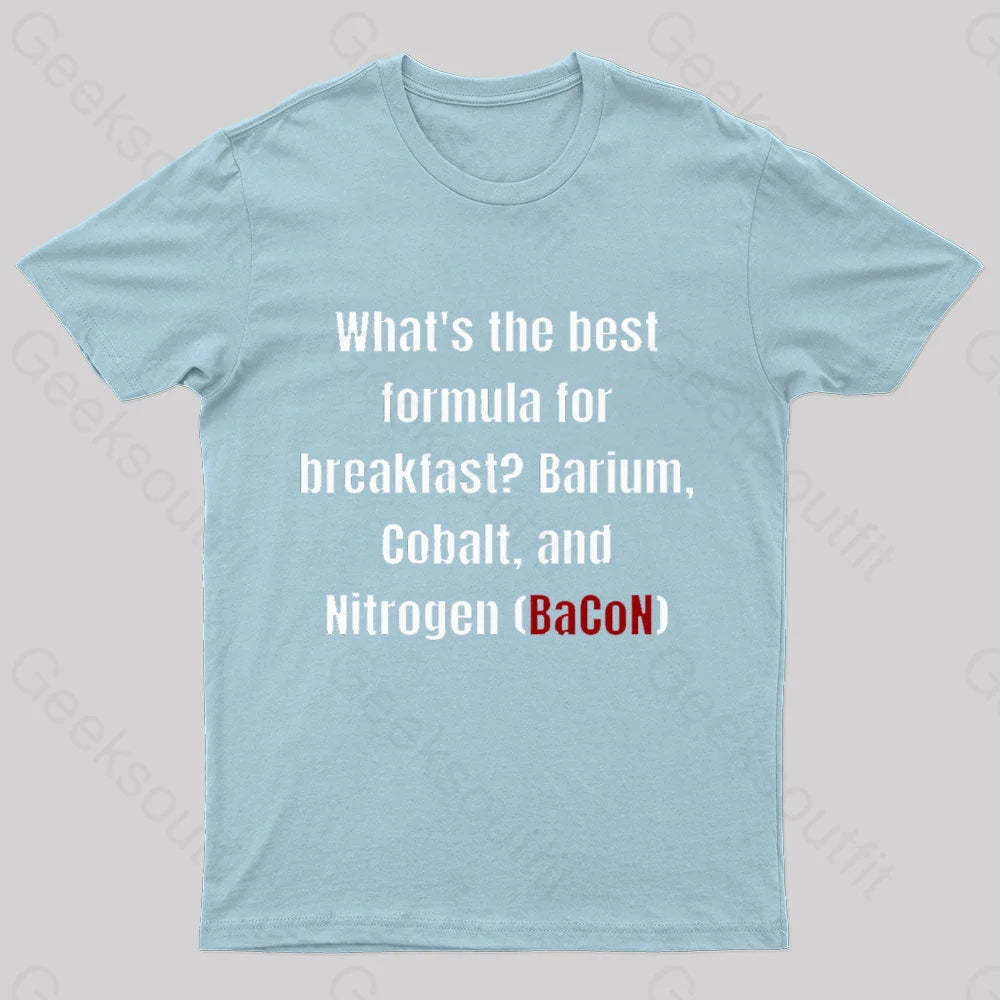 Chemistry Bacon Pun Nerd T-Shirt Light Blue / S