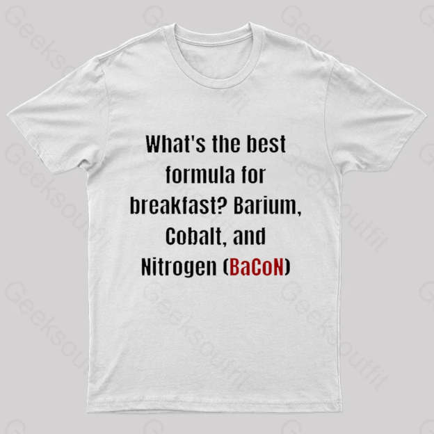 Chemistry Bacon Pun Nerd T-Shirt White / S