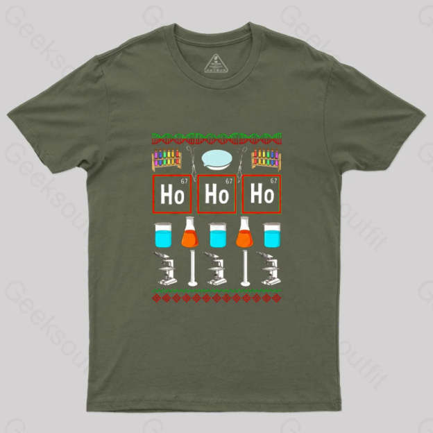 Chemistry Christmas T-Shirt Army Green / S