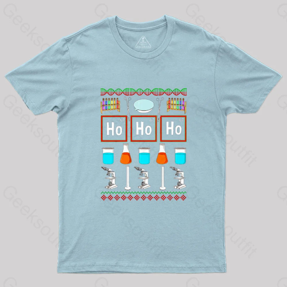 Chemistry Christmas T-Shirt Light Blue / S
