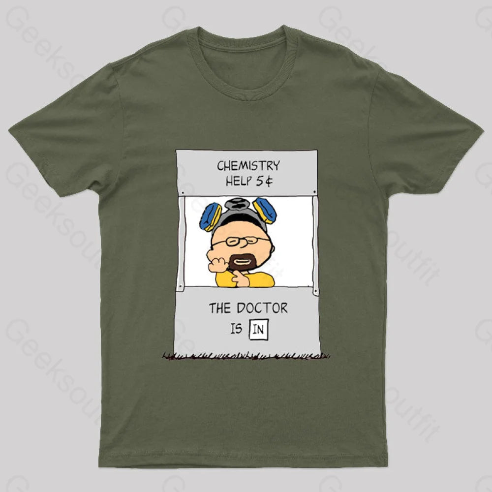 Chemistry Help Nerd T-Shirt Army Green / S