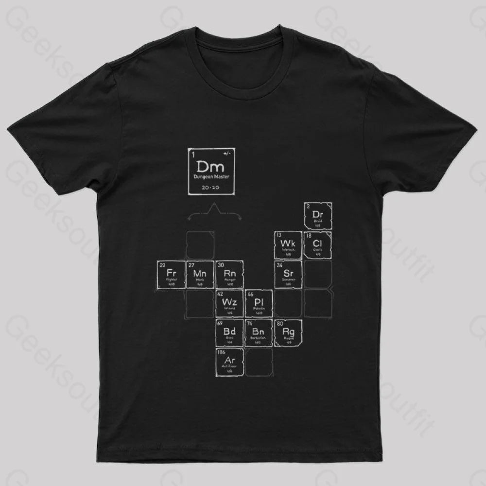 Chemistry Of Roleplay Dnd Science D20 Nerd T-Shirt Black / S