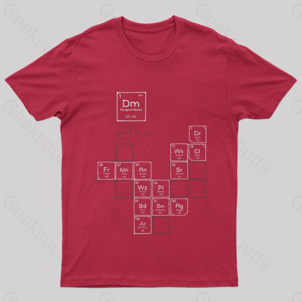 Chemistry Of Roleplay Dnd Science D20 Nerd T-Shirt Red / S