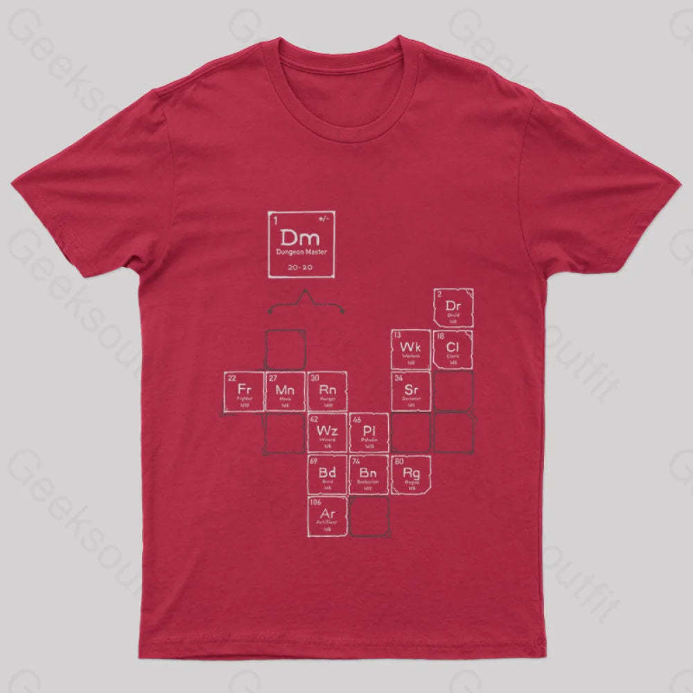 Chemistry Of Roleplay Dnd Science D20 Nerd T-Shirt Red / S