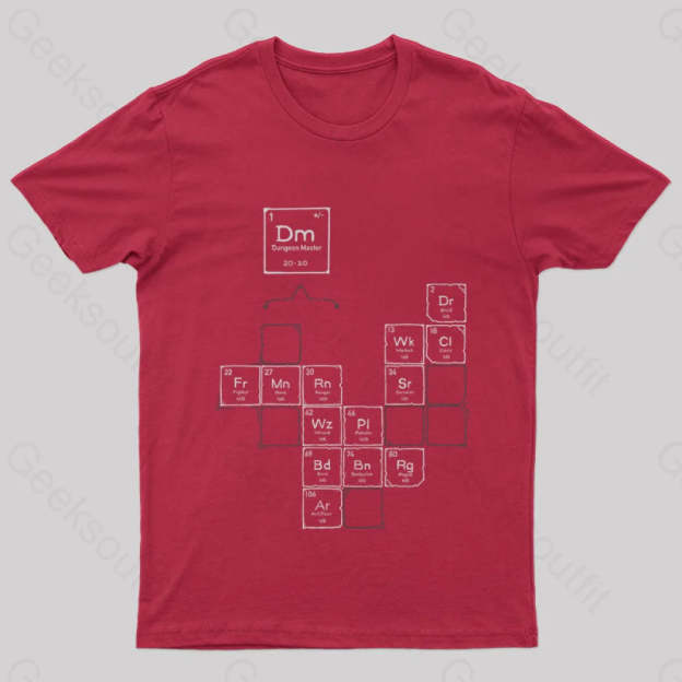 Chemistry Of Roleplay Dnd Science D20 Nerd T-Shirt Red / S