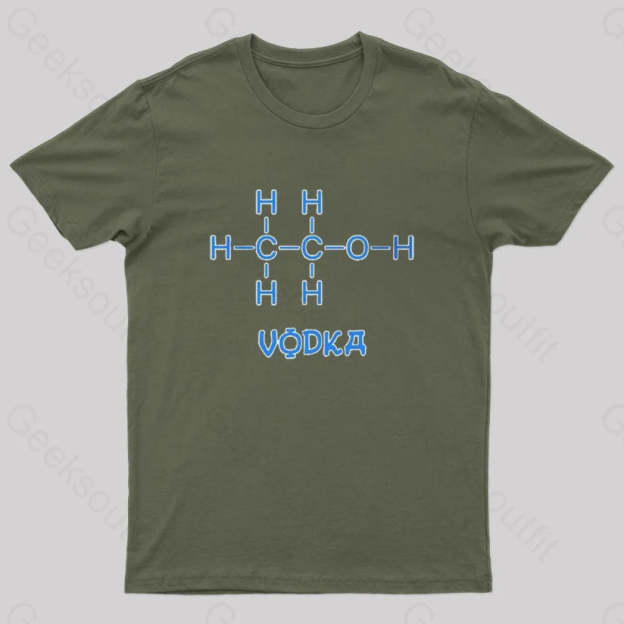 Chemistry Of Vodka Geek T-Shirt Army Green / S