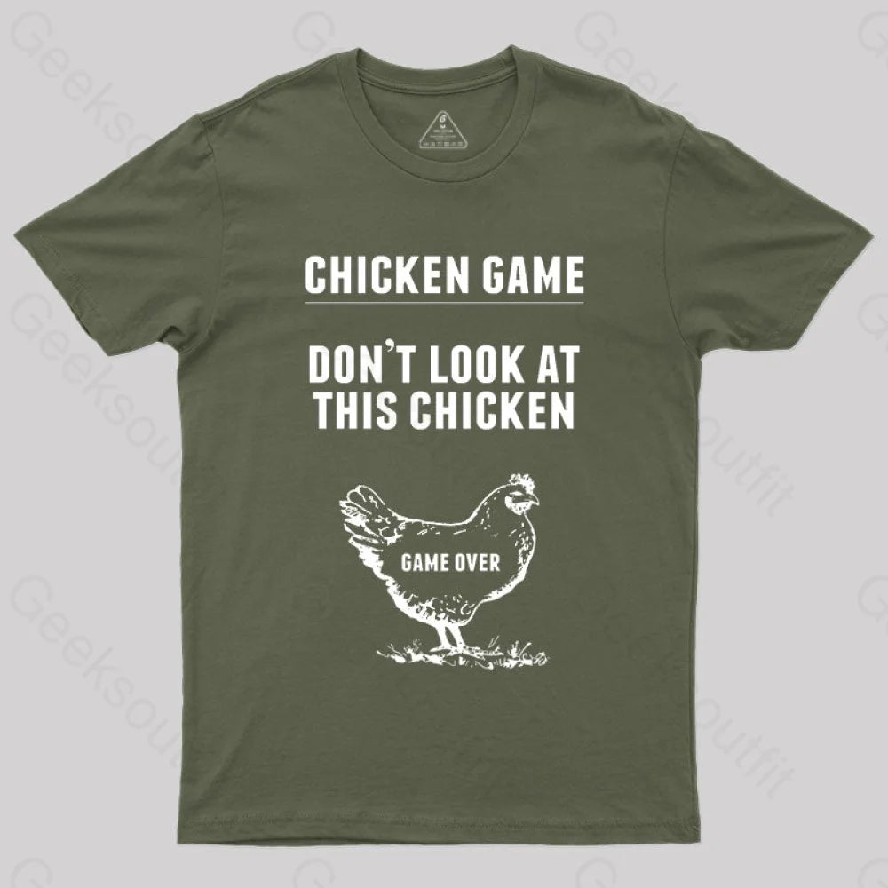 Chicken Game Nerd T-Shirt Army Green / S