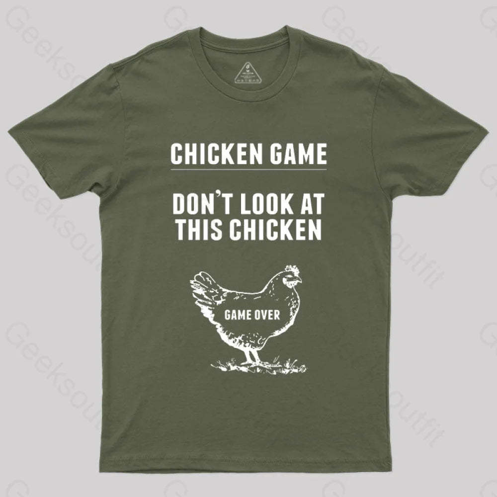 Chicken Game Nerd T-Shirt Army Green / S