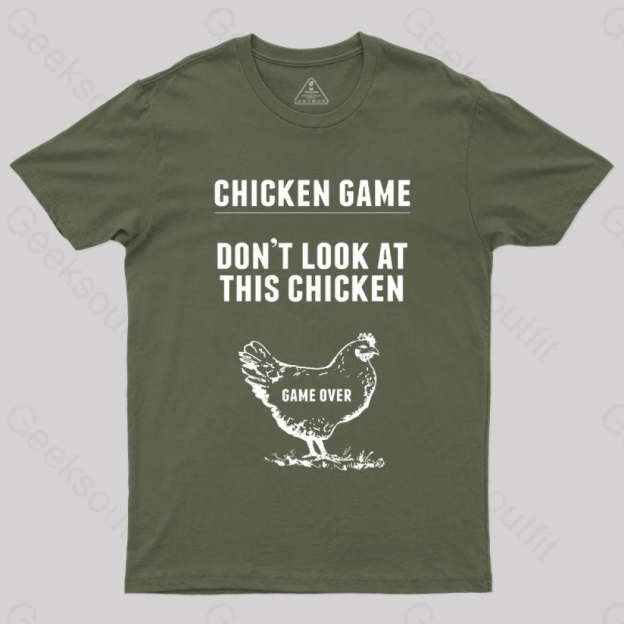 Chicken Game Nerd T-Shirt Army Green / S