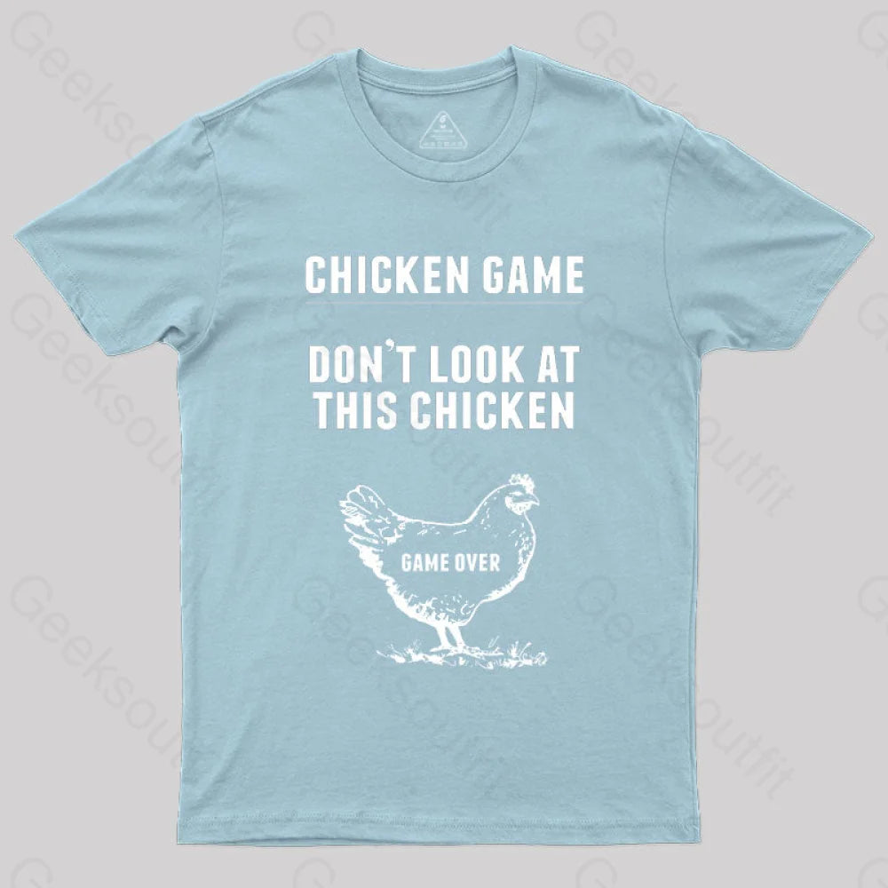 Chicken Game Nerd T-Shirt Light Blue / S
