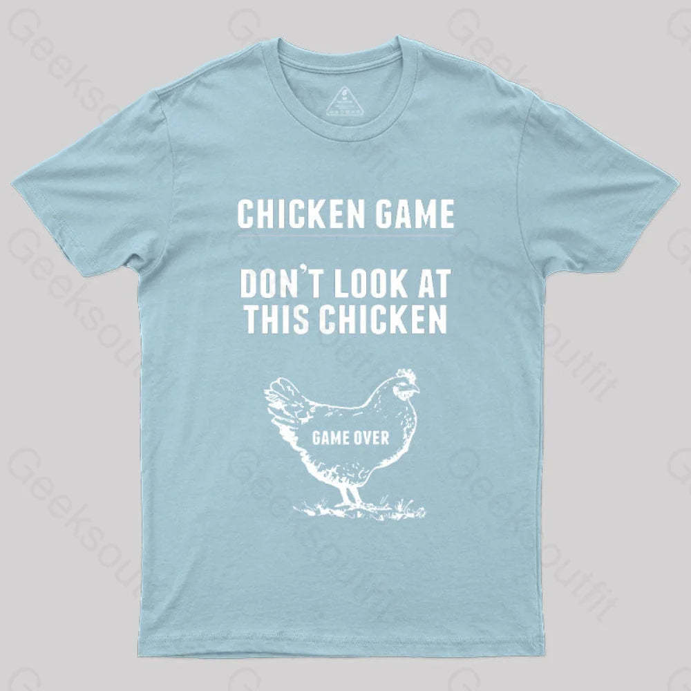 Chicken Game Nerd T-Shirt Light Blue / S