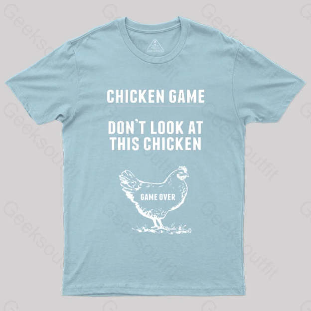 Chicken Game Nerd T-Shirt Light Blue / S