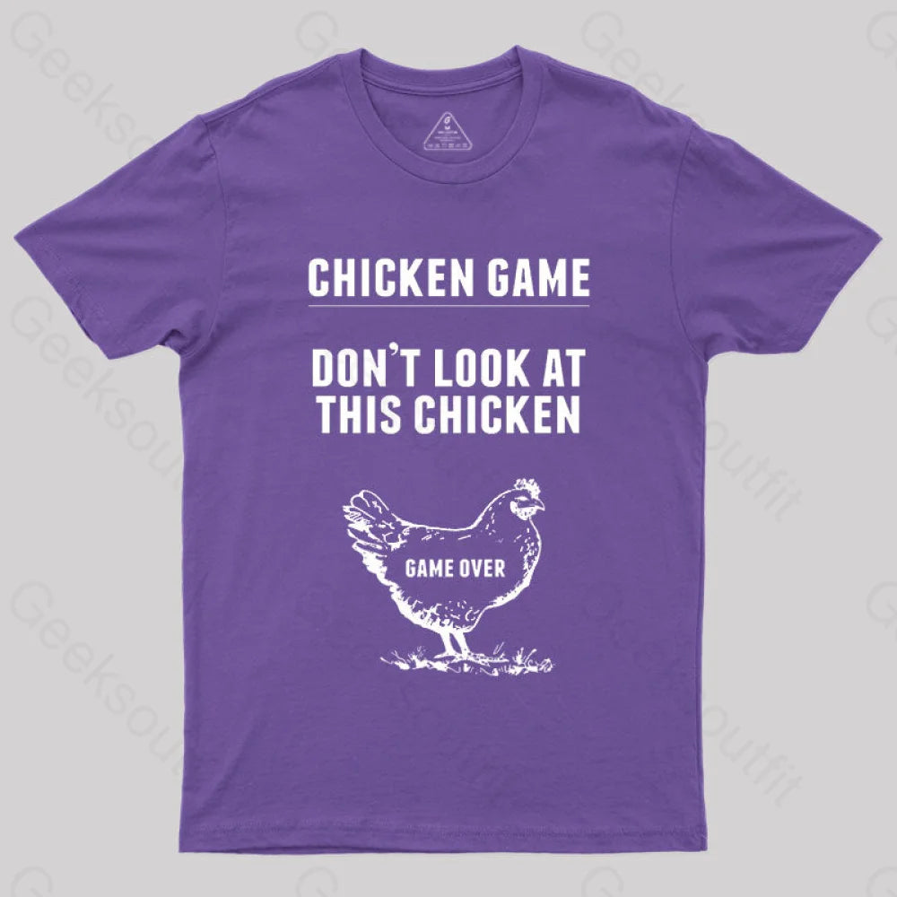 Chicken Game Nerd T-Shirt Purple / S