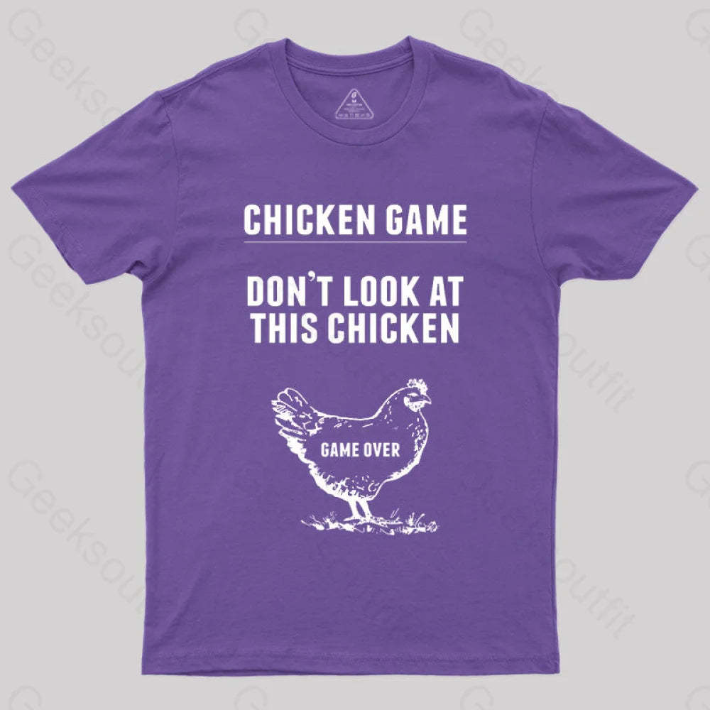 Chicken Game Nerd T-Shirt Purple / S