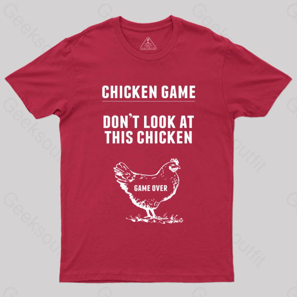 Chicken Game Nerd T-Shirt Red / S
