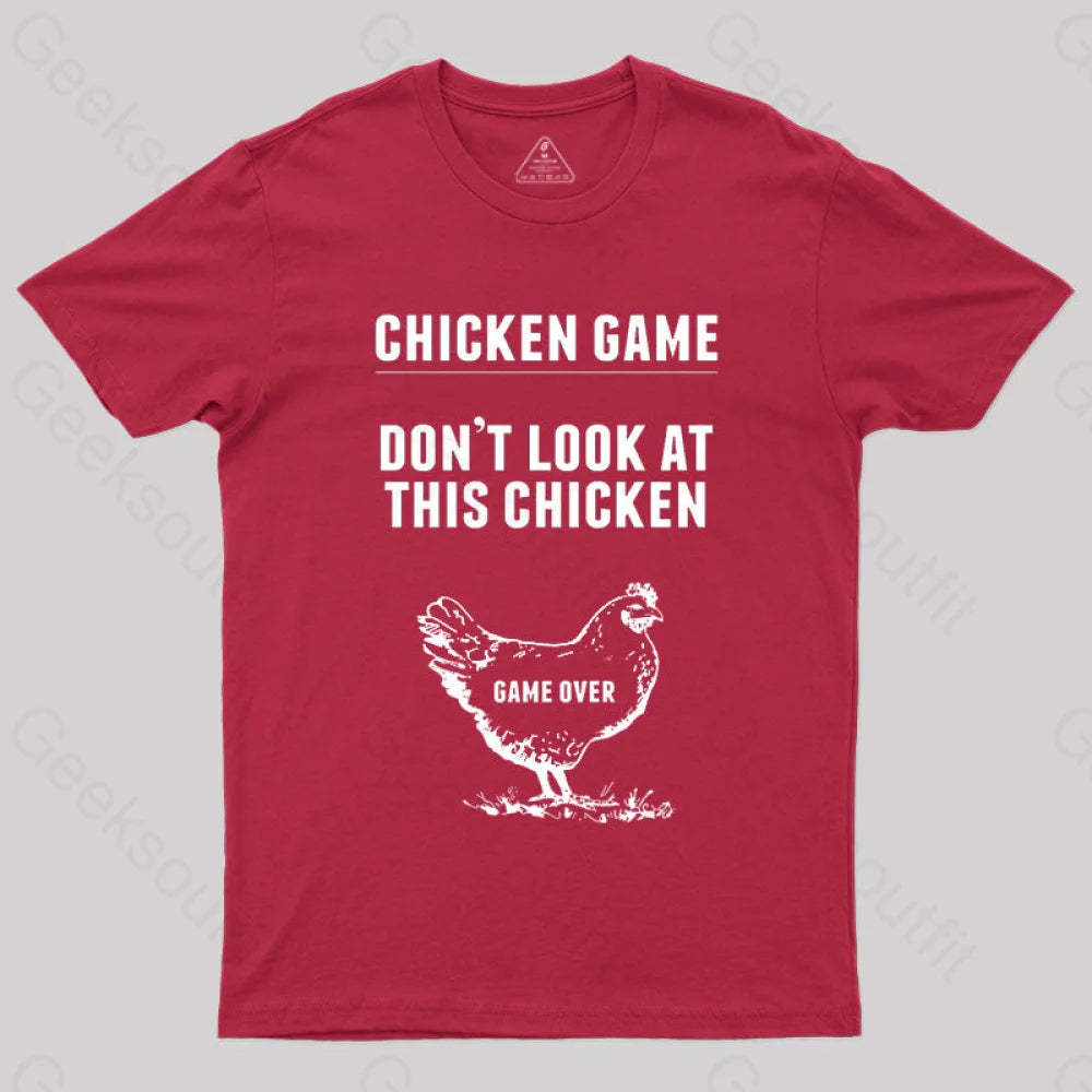 Chicken Game Nerd T-Shirt Red / S
