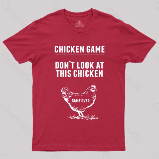 Chicken Game Nerd T-Shirt Red / S