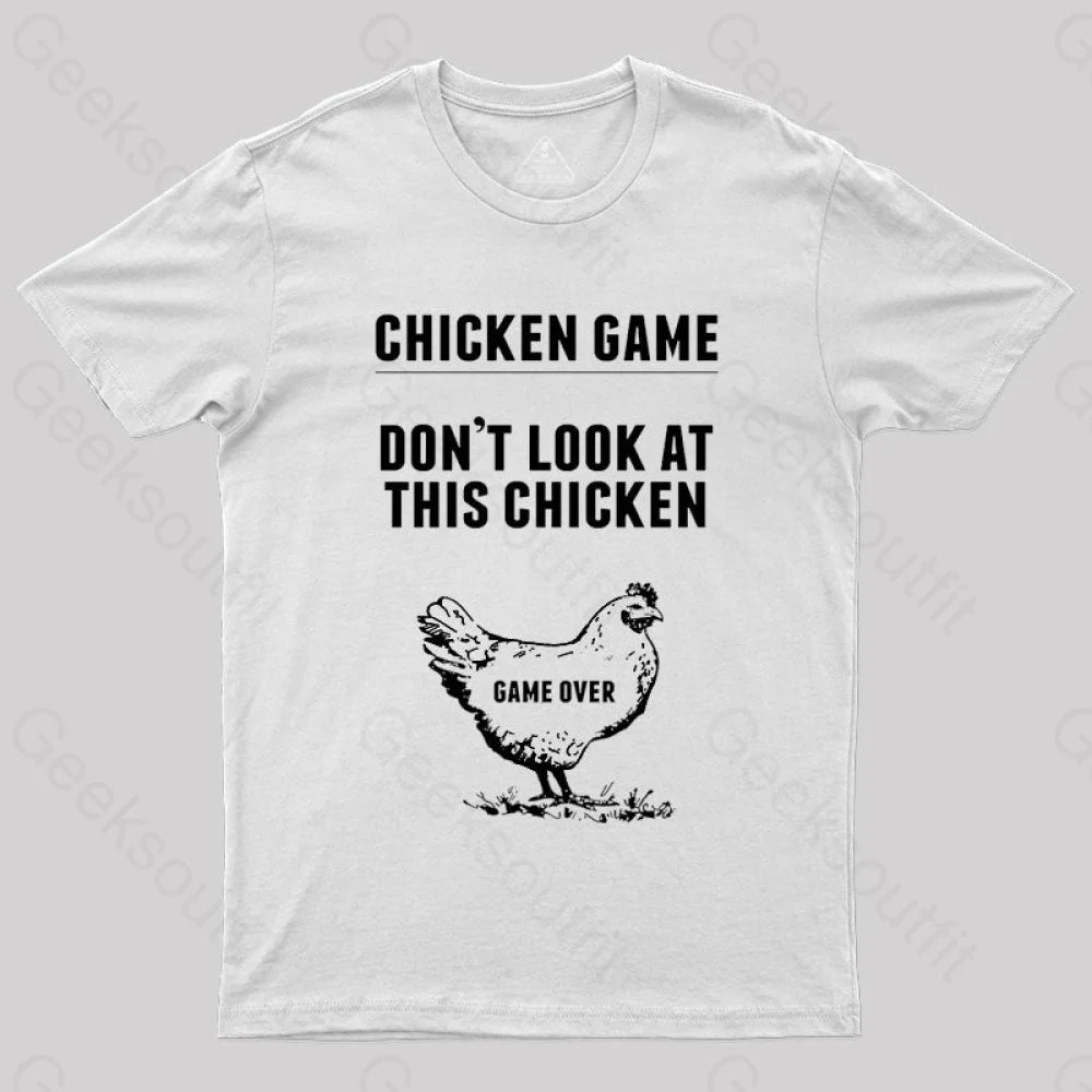 Chicken Game Nerd T-Shirt White / S