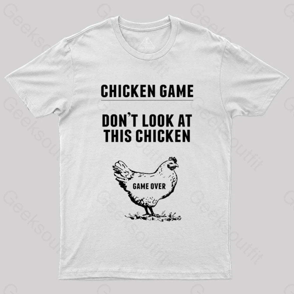 Chicken Game Nerd T-Shirt White / S