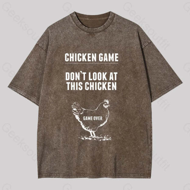 Chicken Game Washed T-Shirt Coffee / S